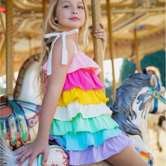 Lola + The Boys Other - Lola + The Boys Rainbow Ruffle Dress